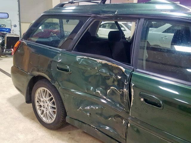 4S3BH635X37303603 - 2003 SUBARU LEGACY L GREEN photo 10