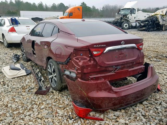 1N4AA6AP2HC401145 - 2017 NISSAN MAXIMA 3.5 MAROON photo 3