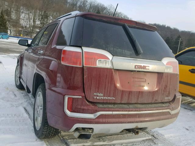 2GKFLVEK6G6190207 - 2016 GMC TERRAIN DE BURGUNDY photo 3