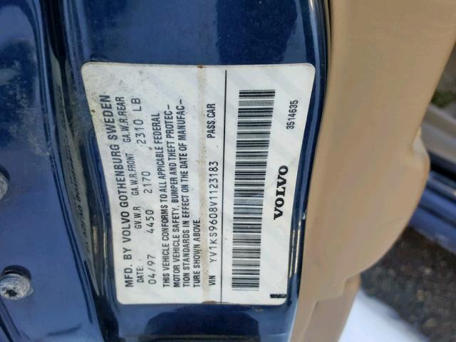 YV1KS9608V1123183 - 1997 VOLVO 960 BLUE photo 10