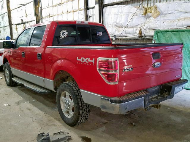 1FTFW1EF7BKD48557 - 2011 FORD F150 SUPER RED photo 3