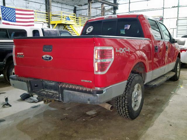 1FTFW1EF7BKD48557 - 2011 FORD F150 SUPER RED photo 4