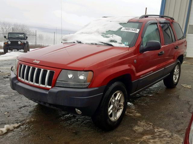 1J4GW48N94C408113 - 2004 JEEP GRAND CHER RED photo 2