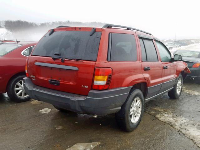 1J4GW48N94C408113 - 2004 JEEP GRAND CHER RED photo 4