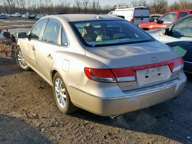 KMHFC46F48A320394 - 2008 HYUNDAI AZERA SE GOLD photo 3