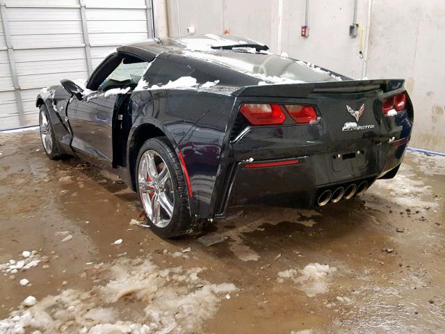 1G1YB2D70H5123773 - 2017 CHEVROLET CORVETTE S BLACK photo 3