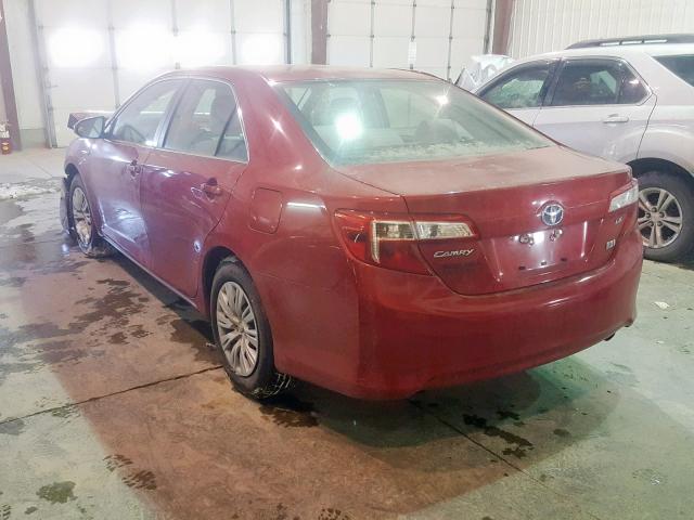 4T1BD1FK7CU027796 - 2012 TOYOTA CAMRY HYBR RED photo 3