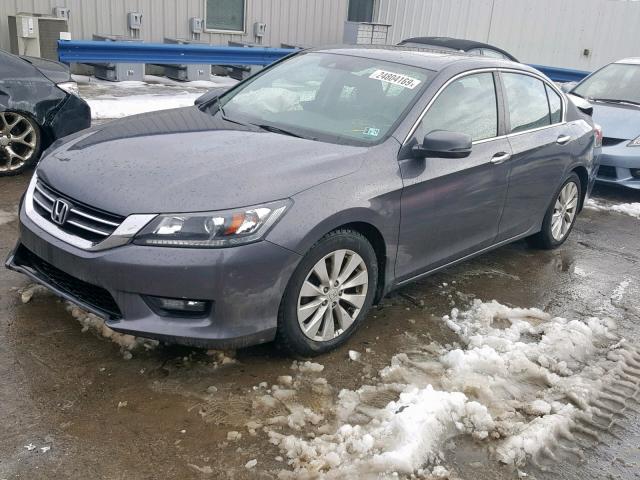 1HGCR2F8XEA015359 - 2014 HONDA ACCORD EXL GRAY photo 2