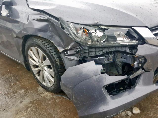 1HGCR2F8XEA015359 - 2014 HONDA ACCORD EXL GRAY photo 9