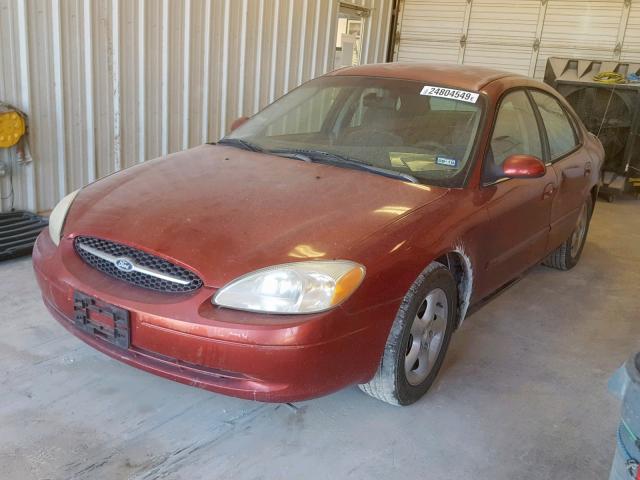 1FAFP5521YA234074 - 2000 FORD TAURUS SES RED photo 2