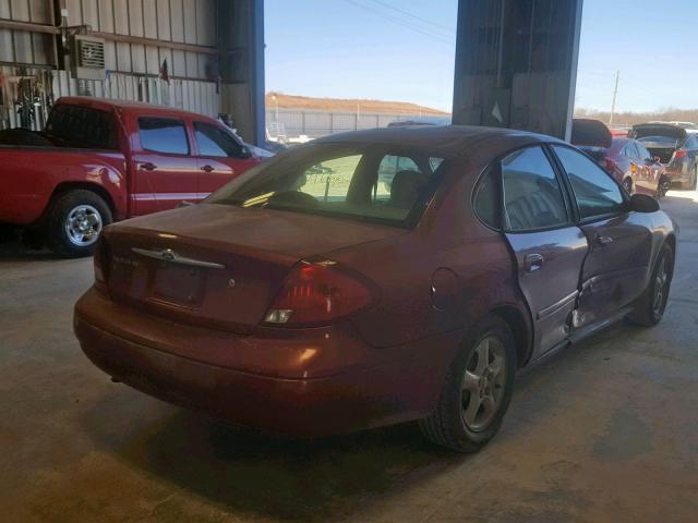 1FAFP5521YA234074 - 2000 FORD TAURUS SES RED photo 4