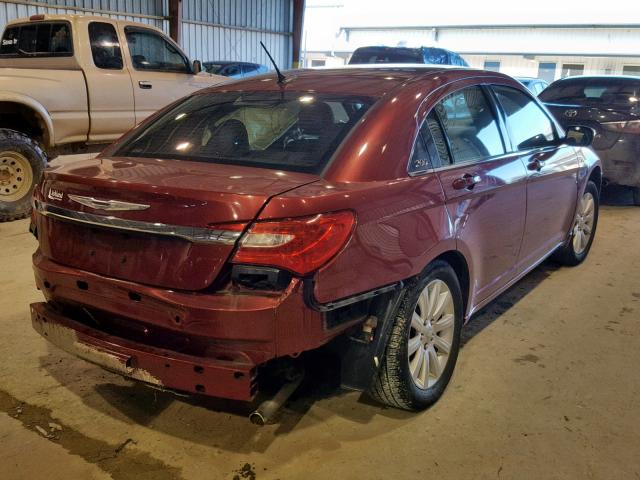 1C3CCBBB6DN654819 - 2013 CHRYSLER 200 TOURIN RED photo 4