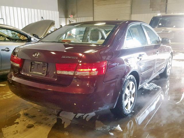 5NPET46C36H098281 - 2006 HYUNDAI SONATA GL MAROON photo 4