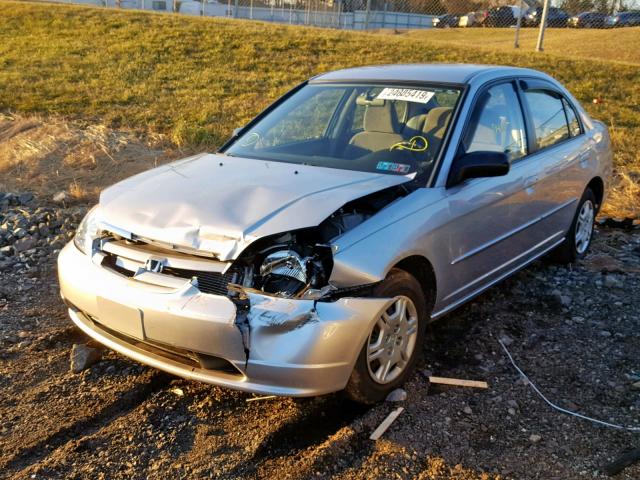 2HGES16592H547440 - 2002 HONDA CIVIC LX SILVER photo 2