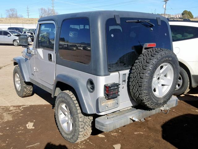 1J4FA69S03P358395 - 2003 JEEP WRANGLER / SILVER photo 3