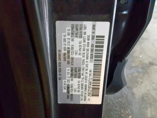 JM3KE2DY6F0494712 - 2015 MAZDA CX-5 GT GRAY photo 10