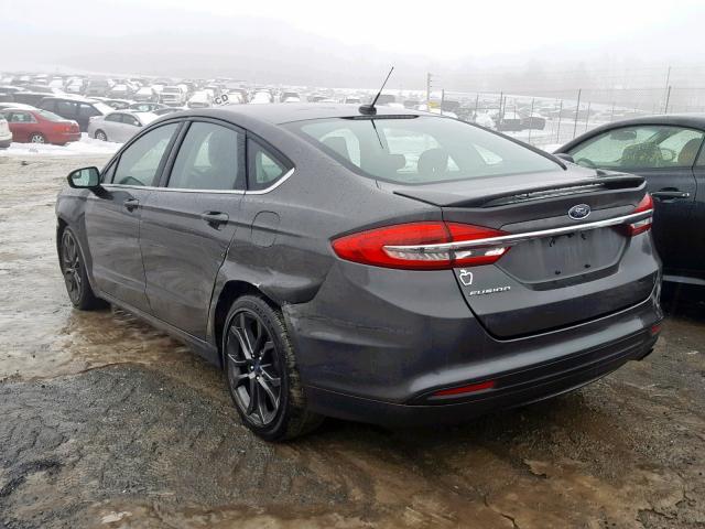 3FA6P0G70JR165482 - 2018 FORD FUSION S BLACK photo 3