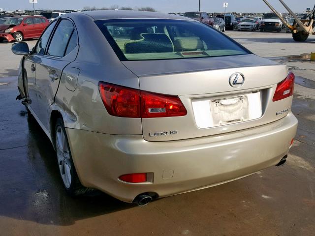 JTHBK262665005785 - 2006 LEXUS IS 250 BEIGE photo 3