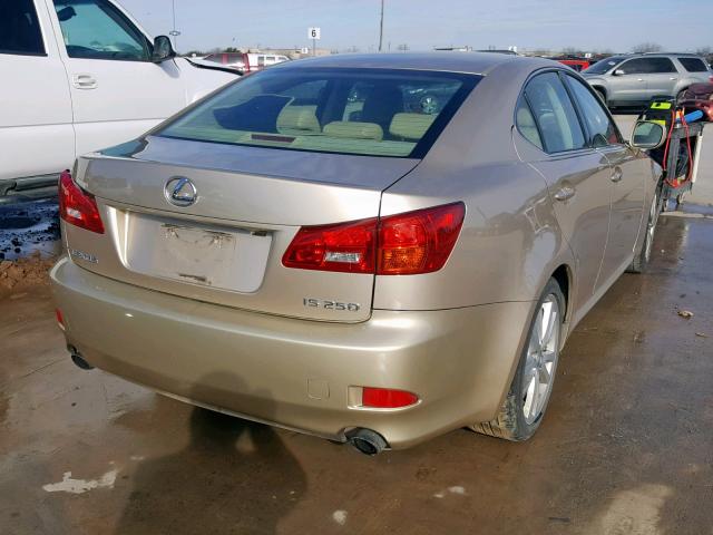 JTHBK262665005785 - 2006 LEXUS IS 250 BEIGE photo 4