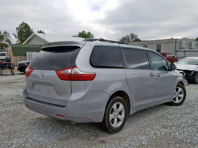 5TDKK3DC8FS656185 - 2015 TOYOTA SIENNA LE SILVER photo 4