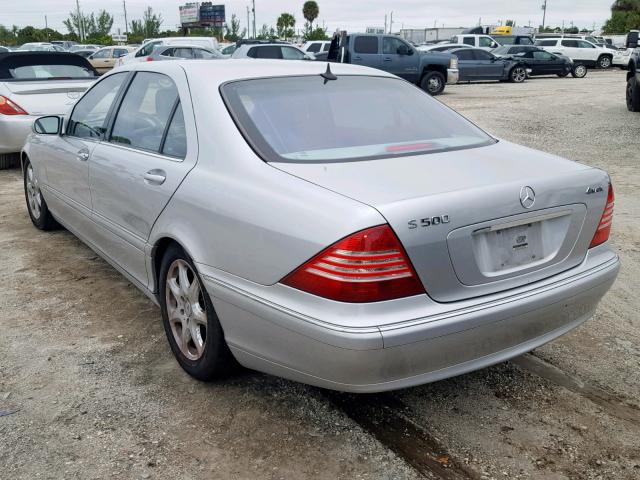 WDBNG84J83A351092 - 2003 MERCEDES-BENZ S 500 4MAT SILVER photo 3