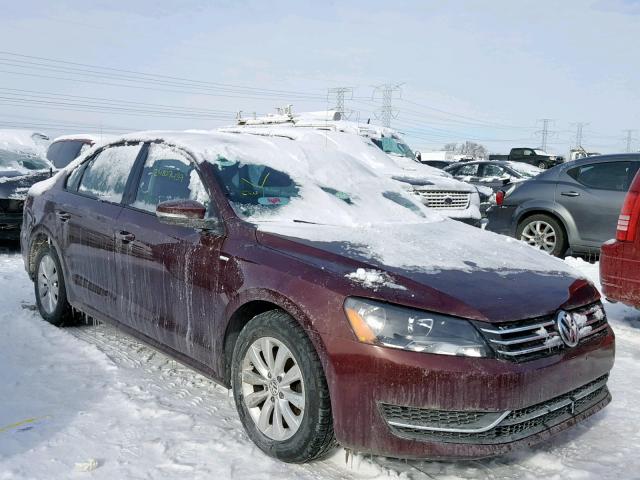 1VWAP7A30EC002268 - 2014 VOLKSWAGEN PASSAT S BURGUNDY photo 1