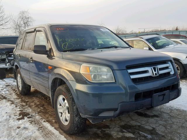 2HKYF18146H505930 - 2006 HONDA PILOT LX BLUE photo 1