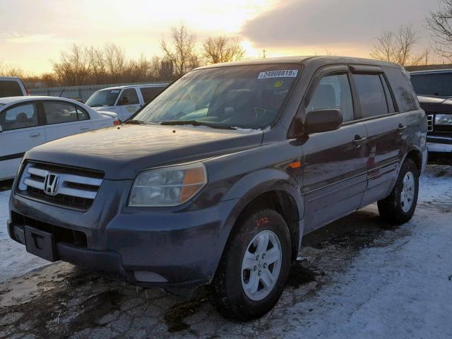 2HKYF18146H505930 - 2006 HONDA PILOT LX BLUE photo 2