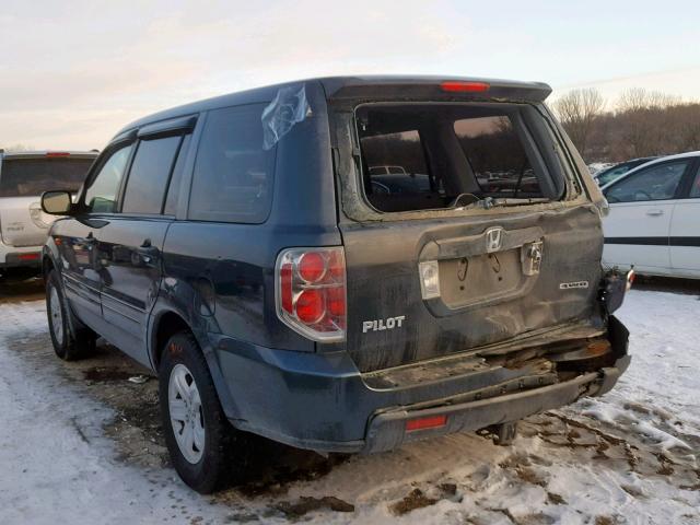 2HKYF18146H505930 - 2006 HONDA PILOT LX BLUE photo 3