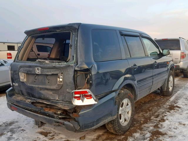 2HKYF18146H505930 - 2006 HONDA PILOT LX BLUE photo 4