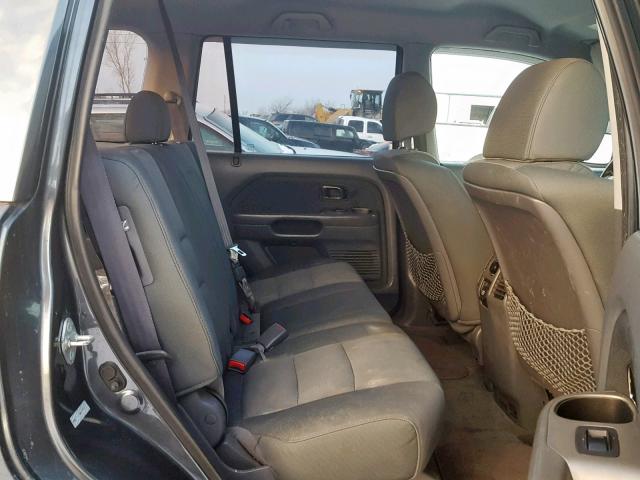 2HKYF18146H505930 - 2006 HONDA PILOT LX BLUE photo 6