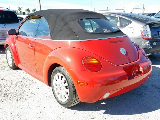 3VWCM31Y54M319532 - 2004 VOLKSWAGEN NEW BEETLE RED photo 3