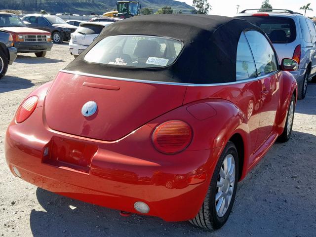 3VWCM31Y54M319532 - 2004 VOLKSWAGEN NEW BEETLE RED photo 4