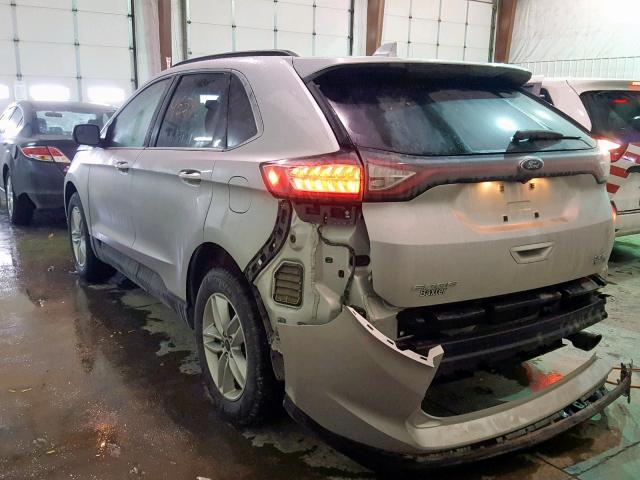 2FMTK4J92FBC17323 - 2015 FORD EDGE SEL SILVER photo 3