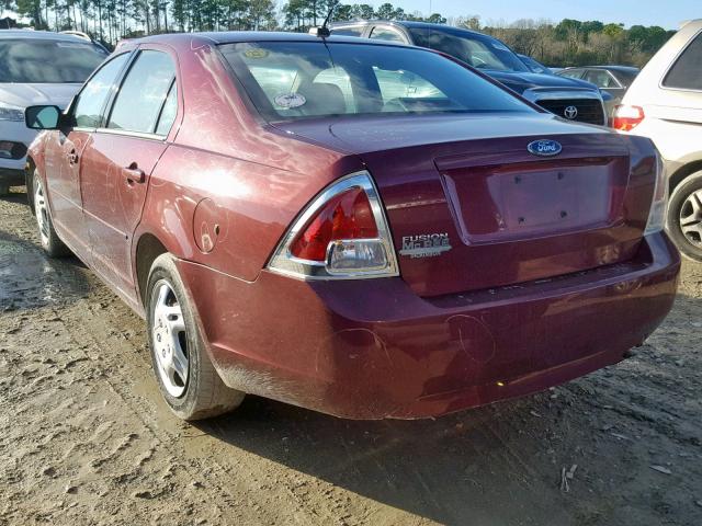 3FAHP06ZX7R128041 - 2007 FORD FUSION S MAROON photo 3