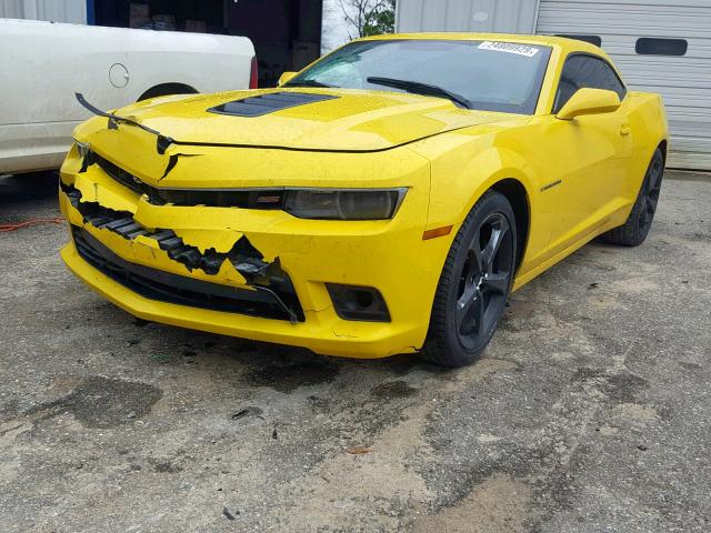 2G1FK1EJ0E9228307 - 2014 CHEVROLET CAMARO 2SS YELLOW photo 2