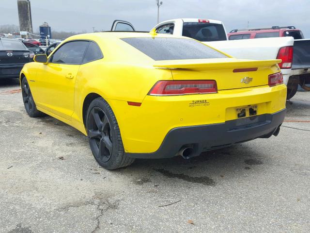 2G1FK1EJ0E9228307 - 2014 CHEVROLET CAMARO 2SS YELLOW photo 3