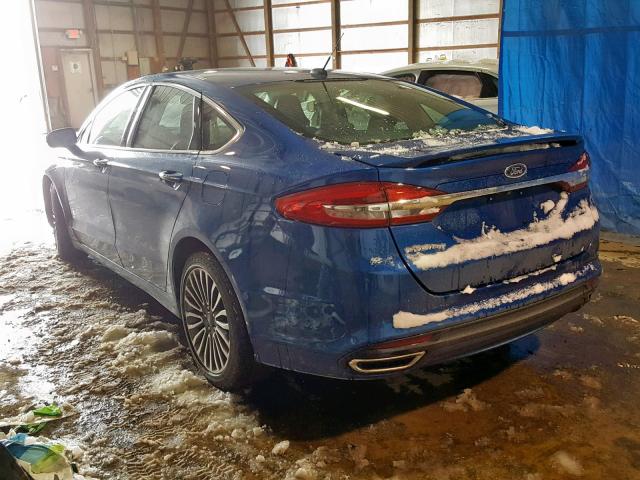 3FA6P0D99JR247359 - 2018 FORD FUSION TIT BLUE photo 3