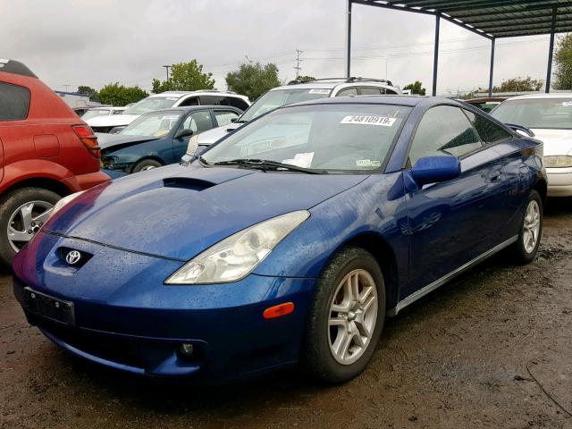 JTDDR32T120142375 - 2002 TOYOTA CELICA GT BLUE photo 2