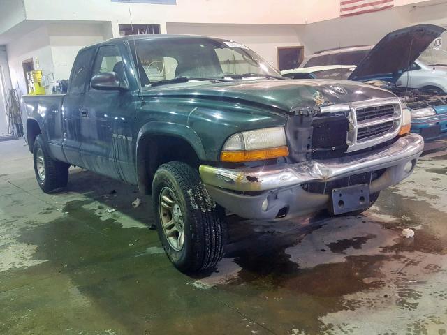 1B7GG42X42S544892 - 2002 DODGE DAKOTA SLT GREEN photo 1