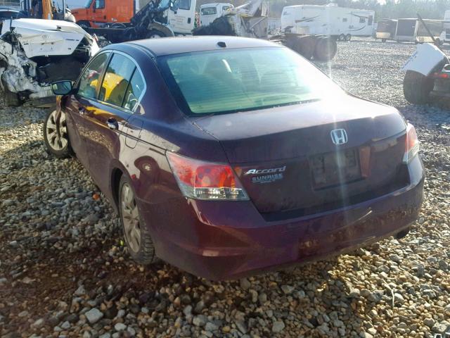 1HGCP2F88AA175689 - 2010 HONDA ACCORD EXL MAROON photo 3