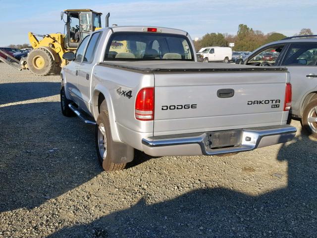 1D7HG48N93S101073 - 2003 DODGE DAKOTA QUA SILVER photo 3