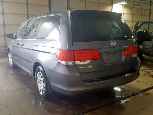 5FNRL3H27AB065498 - 2010 HONDA ODYSSEY LX GRAY photo 3