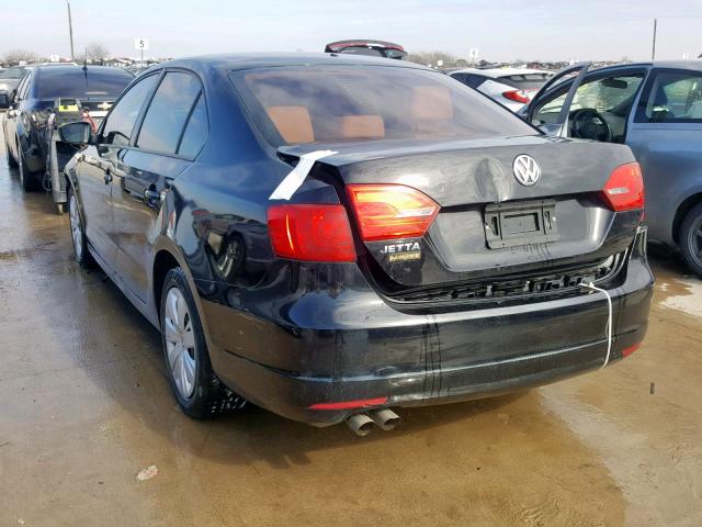 3VW2K7AJ5EM330950 - 2014 VOLKSWAGEN JETTA BASE 黑色 照片 3