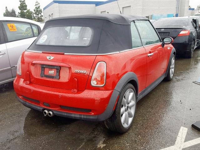 WMWRH33546TK57255 - 2006 MINI COOPER S RED photo 4