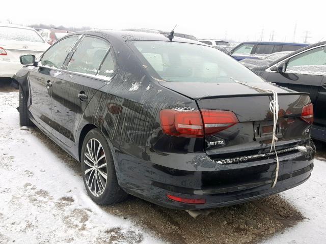 3VWD17AJ0GM361537 - 2016 VOLKSWAGEN JETTA SPOR BLACK photo 3