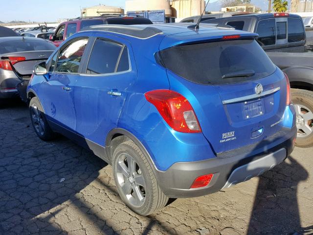 KL4CJASB1EB777646 - 2014 BUICK ENCORE BLUE photo 3