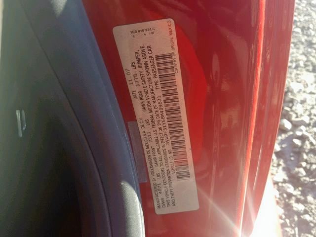 3VWRF31Y58M409631 - 2008 VOLKSWAGEN NEW BEETLE Qırmızı foto 10