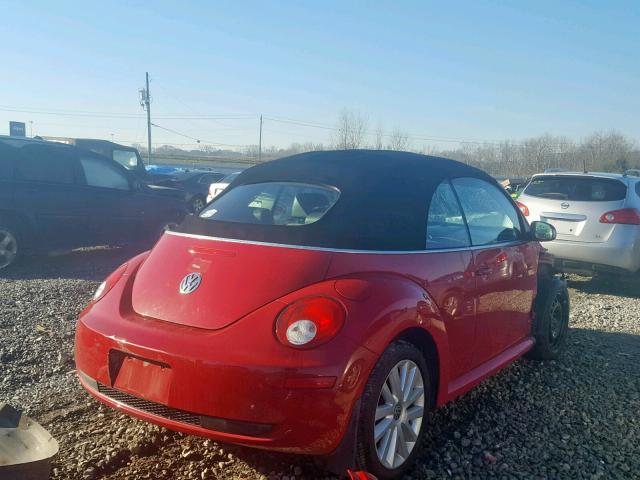 3VWRF31Y58M409631 - 2008 VOLKSWAGEN NEW BEETLE Qırmızı foto 4