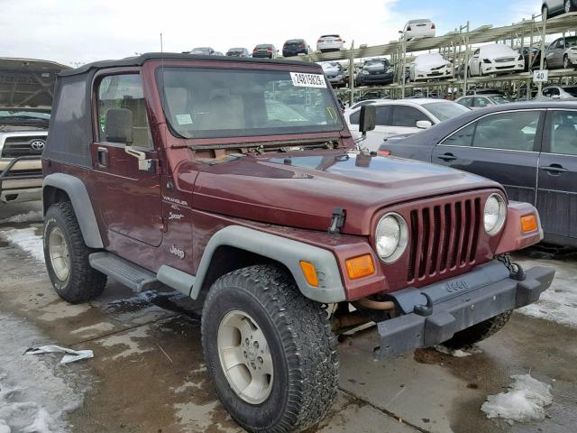 1J4FA49S51P304348 - 2001 JEEP WRANGLER / MAROON photo 1